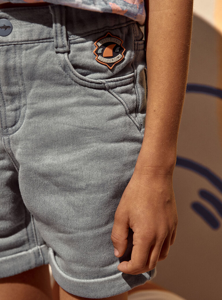 Bermuda regular denim clair