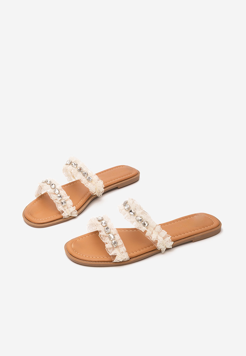 Mules plates femme beige Gineta