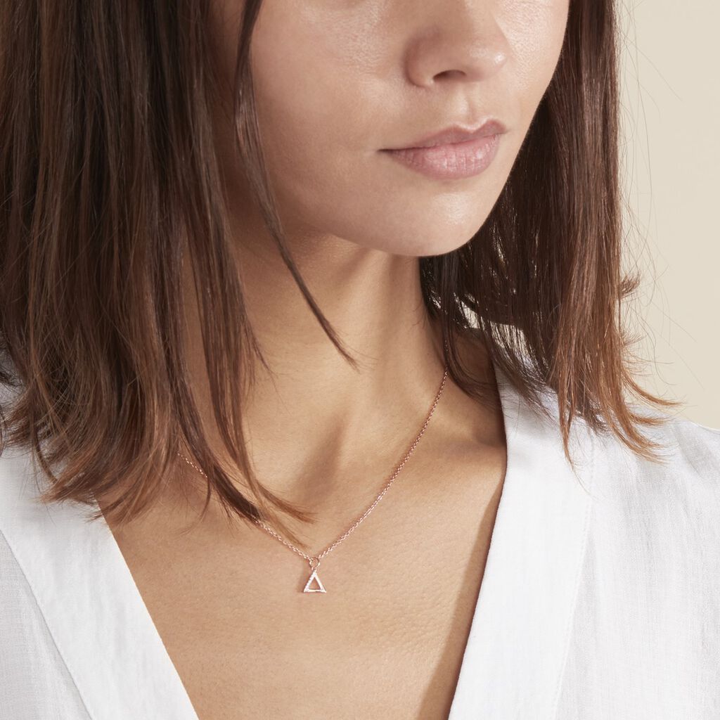 Collier Lorena Argent Rose Oxyde De Zirconium