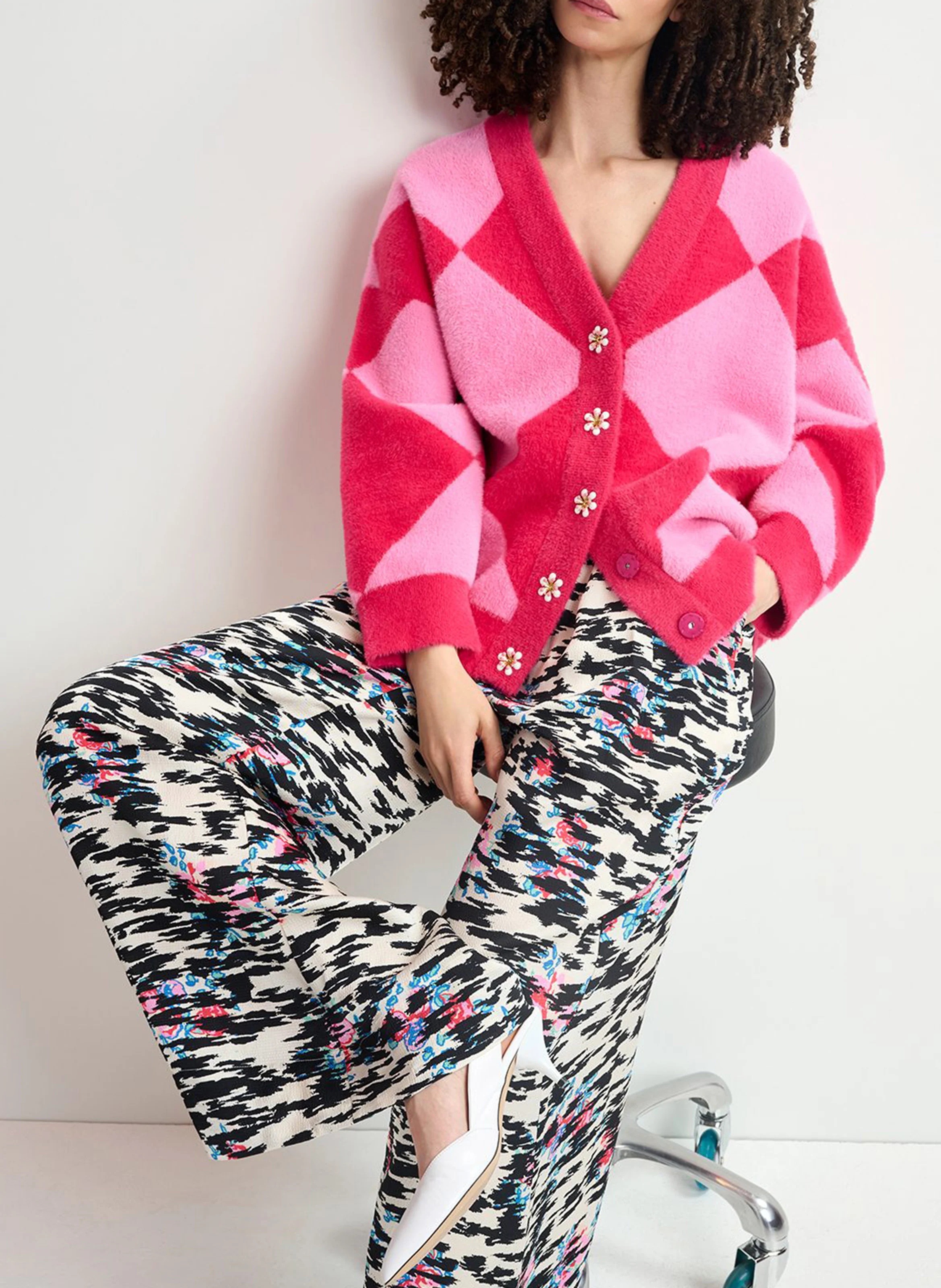 HOW - Gilet oversize col V | Rose