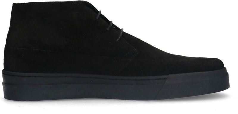 Manfield Suède Veterboots Zwart