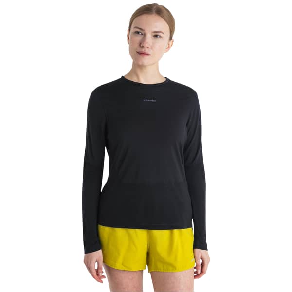 T-shirt randonnée ICEBREAKER W MERINO 125 ZONEKNIT ENERGY WIND LS TEE BLACK