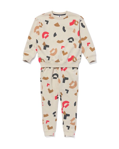ensemble sweat enfant oversized graphique blanc cassé