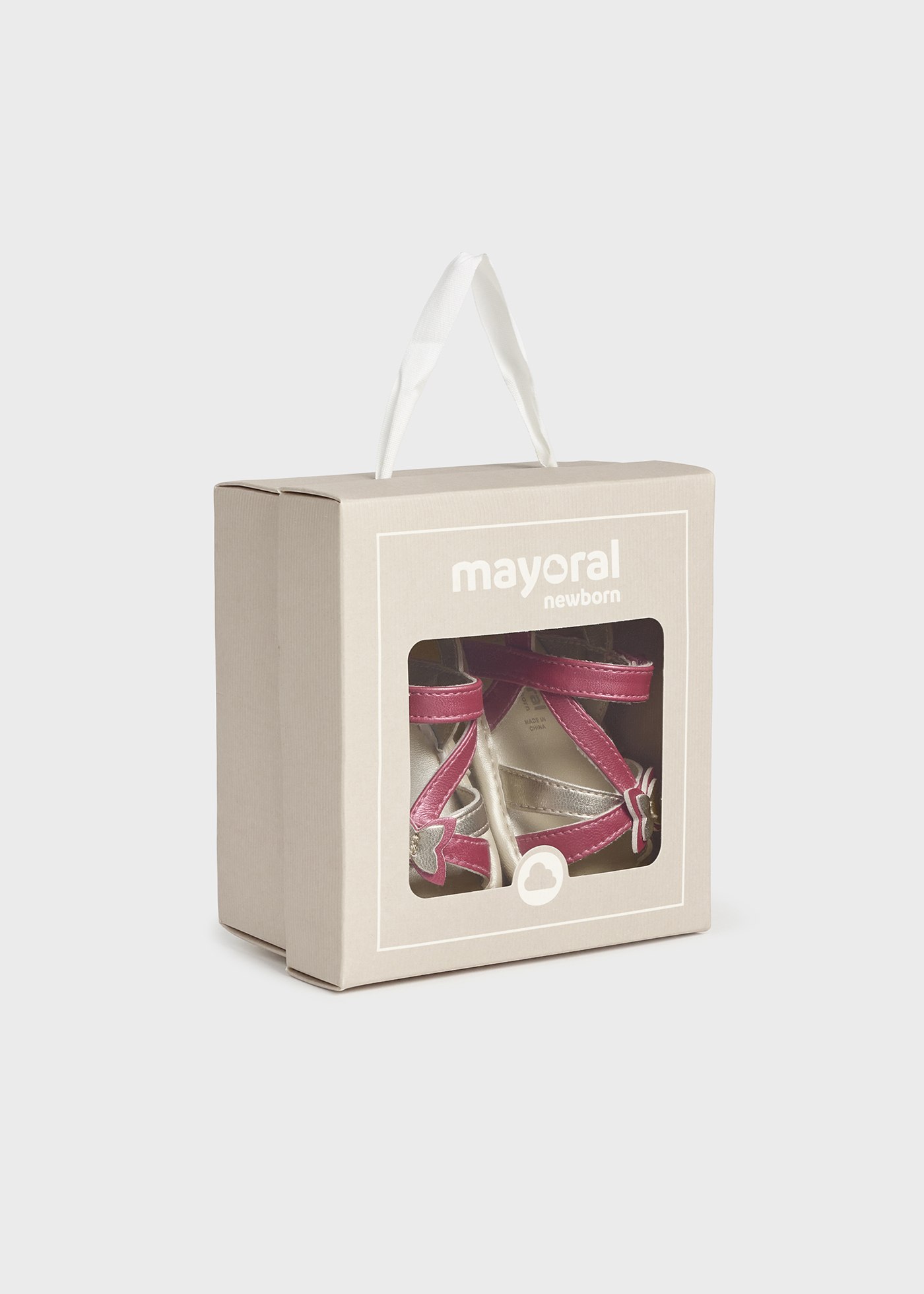 Sandália estampada com fecho de velcro para recém-nascido