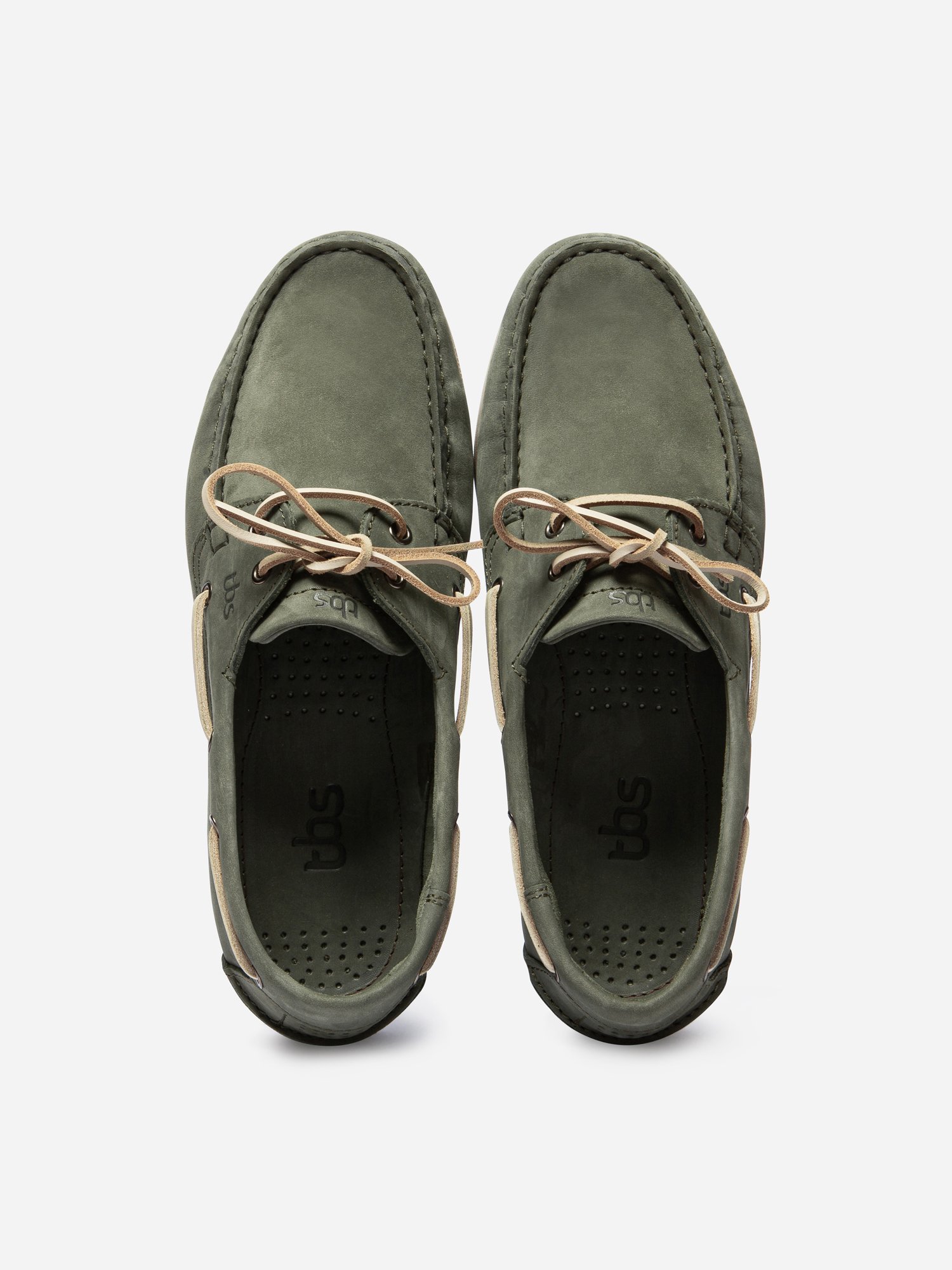 Chaussure Bateau Cuir Kaki