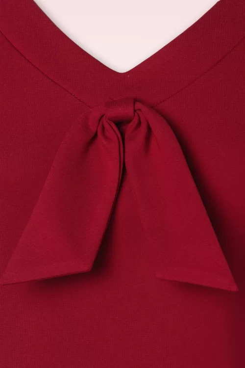 Vixen Bow jersey top in rood
