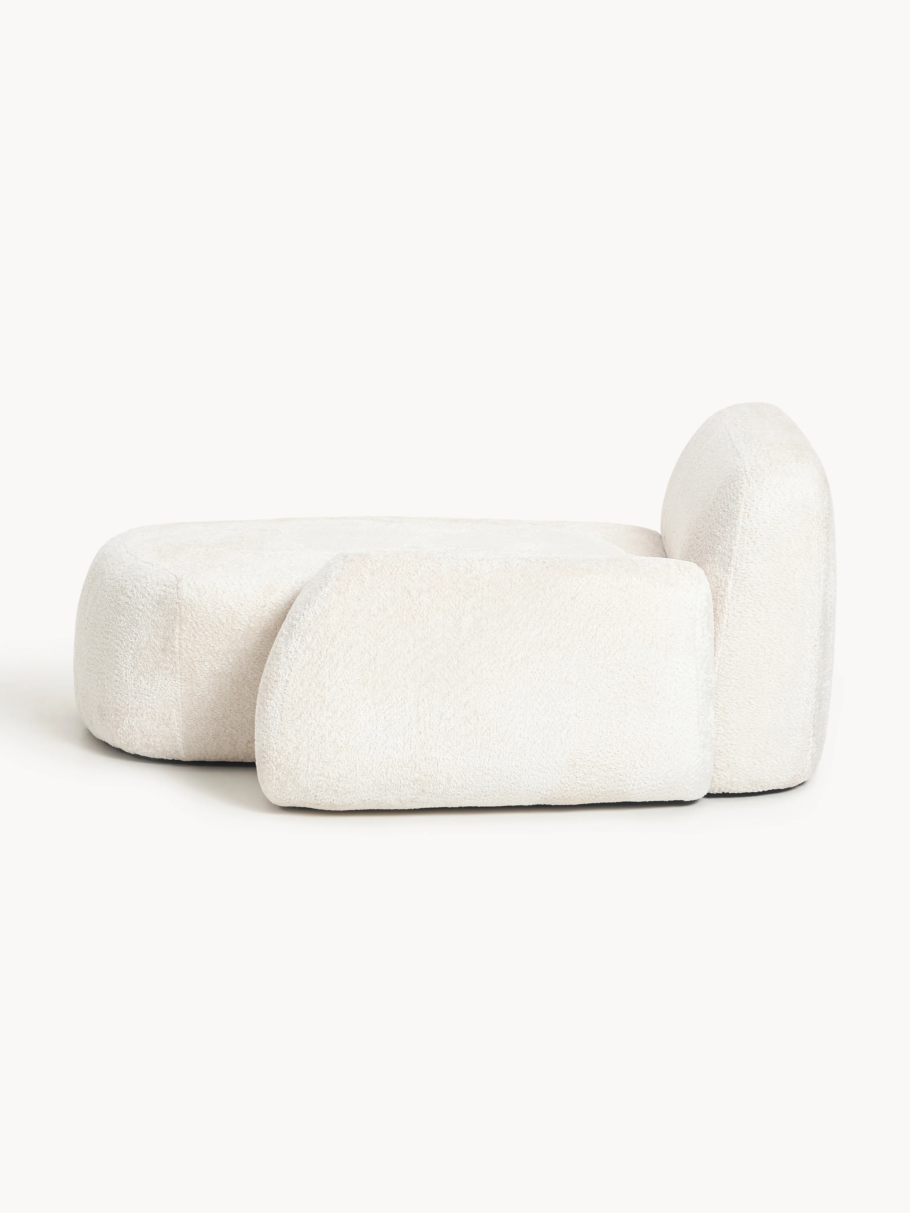 Teddy bouclé chaise-hoekmodule Wolke