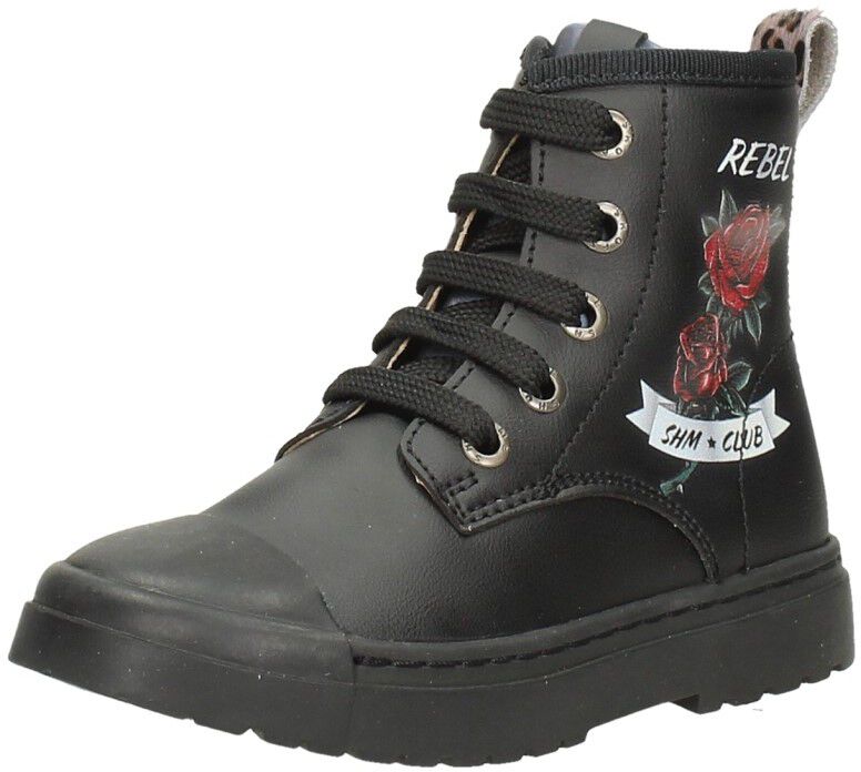 Shoesme Veterschoen hoog zwart