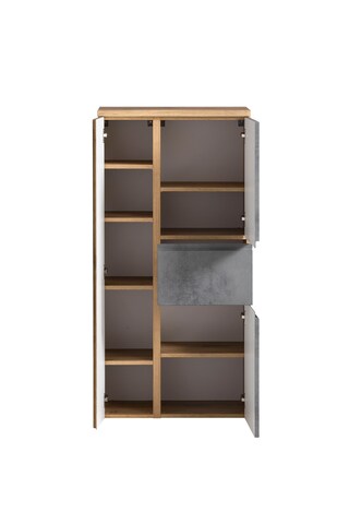 Midischrank Gent hellgrau/braun B/H/T 65x130x35 cm