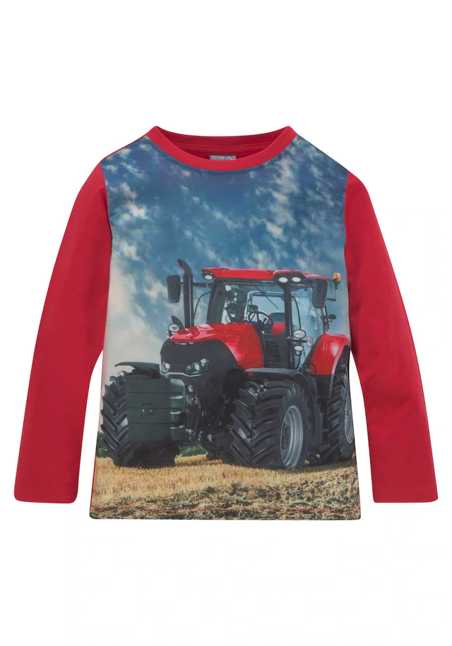 KIDSWORLD Langarmshirt »Traktoren«, 2 Stk. Langarm,  Basic-Passform,  bedruckt