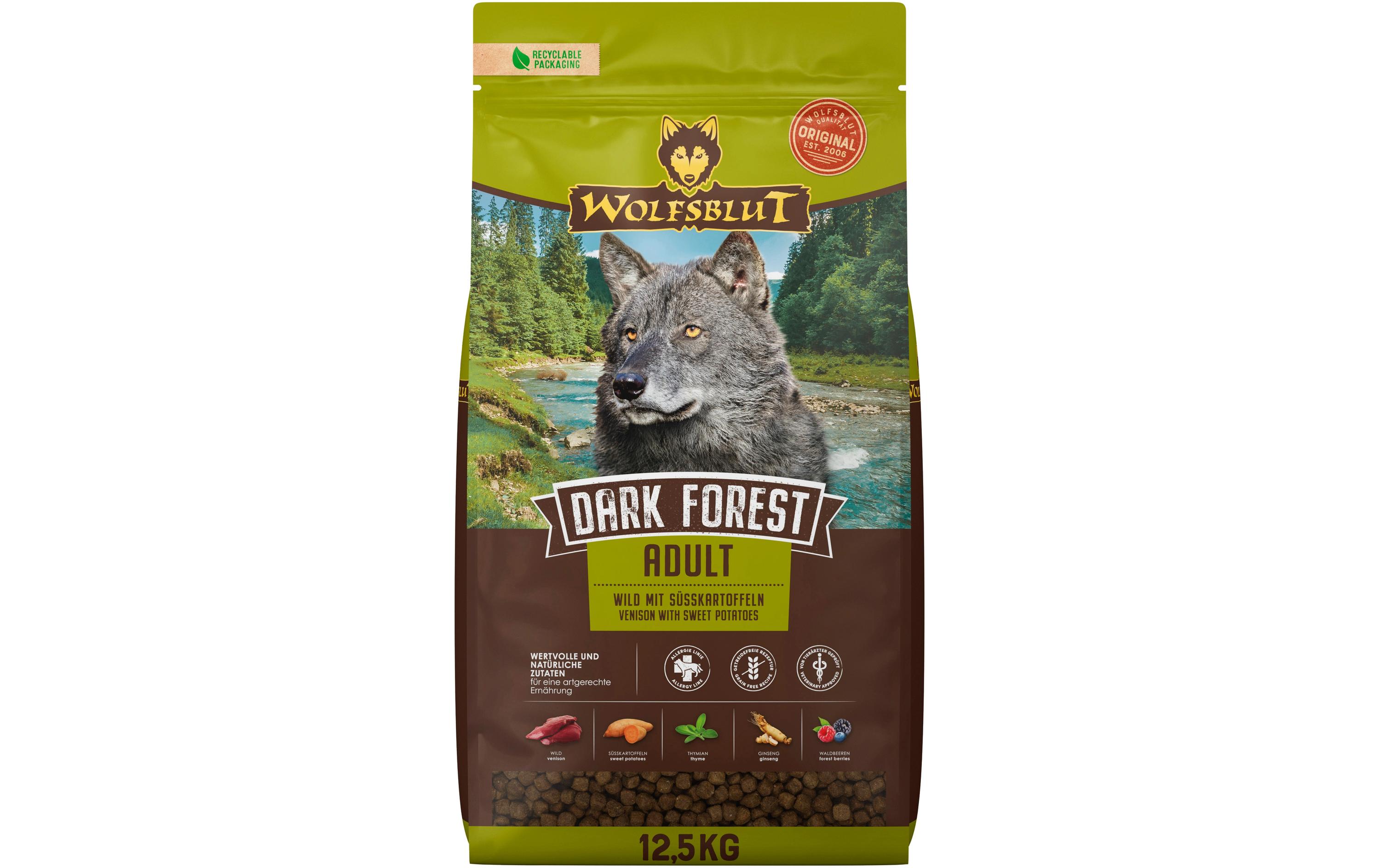 Trockenfutter Dog Dark Forest Adult, 12.5 kgMit Wild und Süsskartoffel