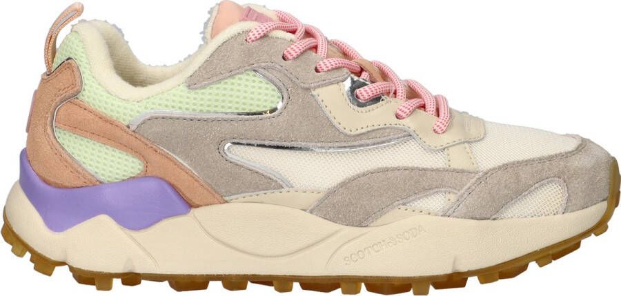 Scotch & Soda Mount W chunky suède sneakers lichtgrijs multi
