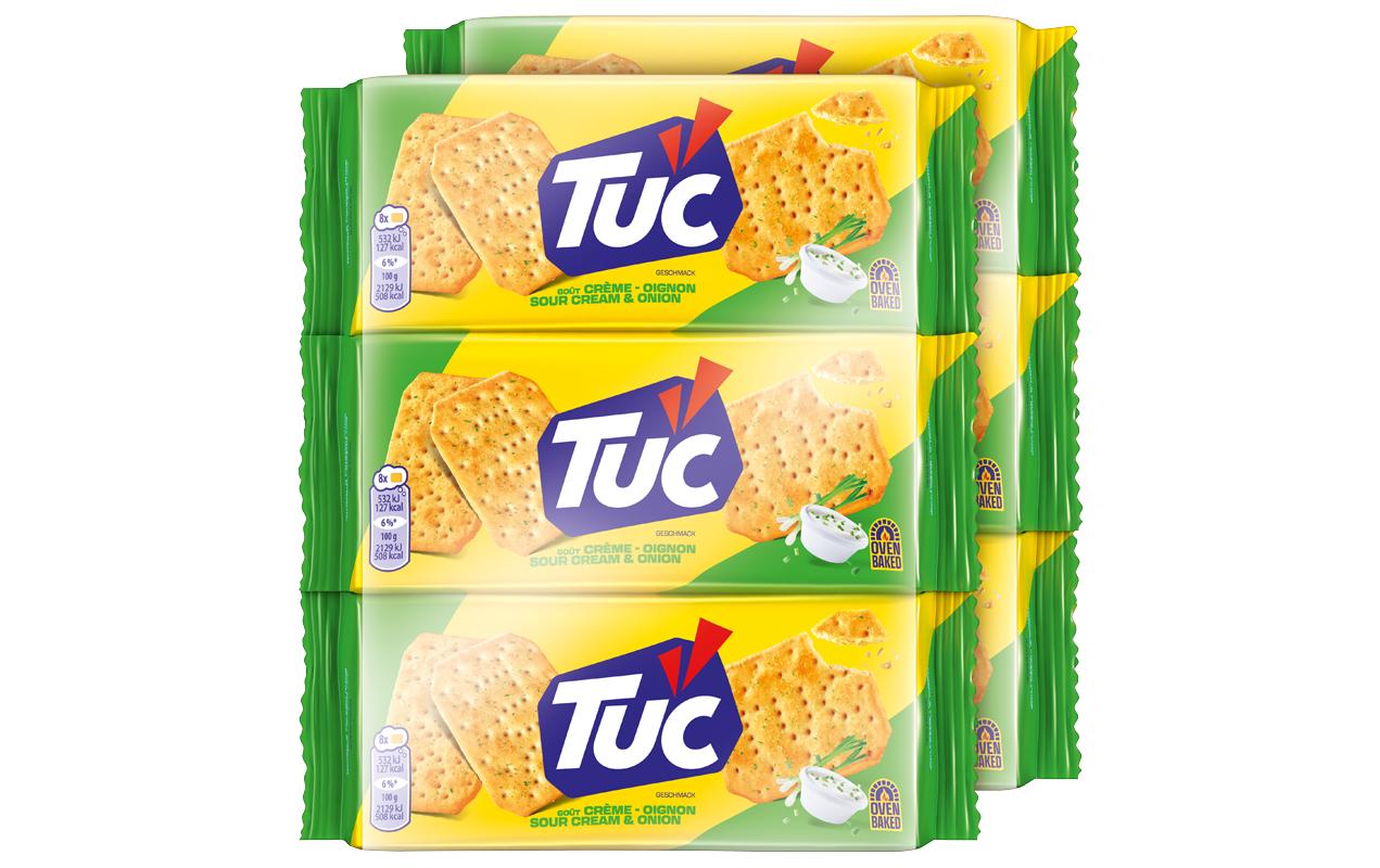 Cracker Sour Cream Onion 6 x 100 gFeiner Snack auf Basis von Weizenmehl