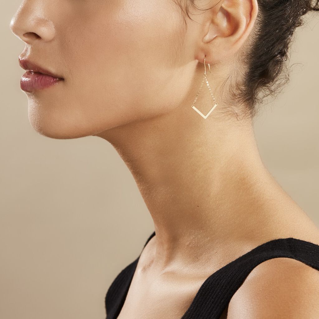 Boucles D'oreilles Pendantes Ella Or Jaune