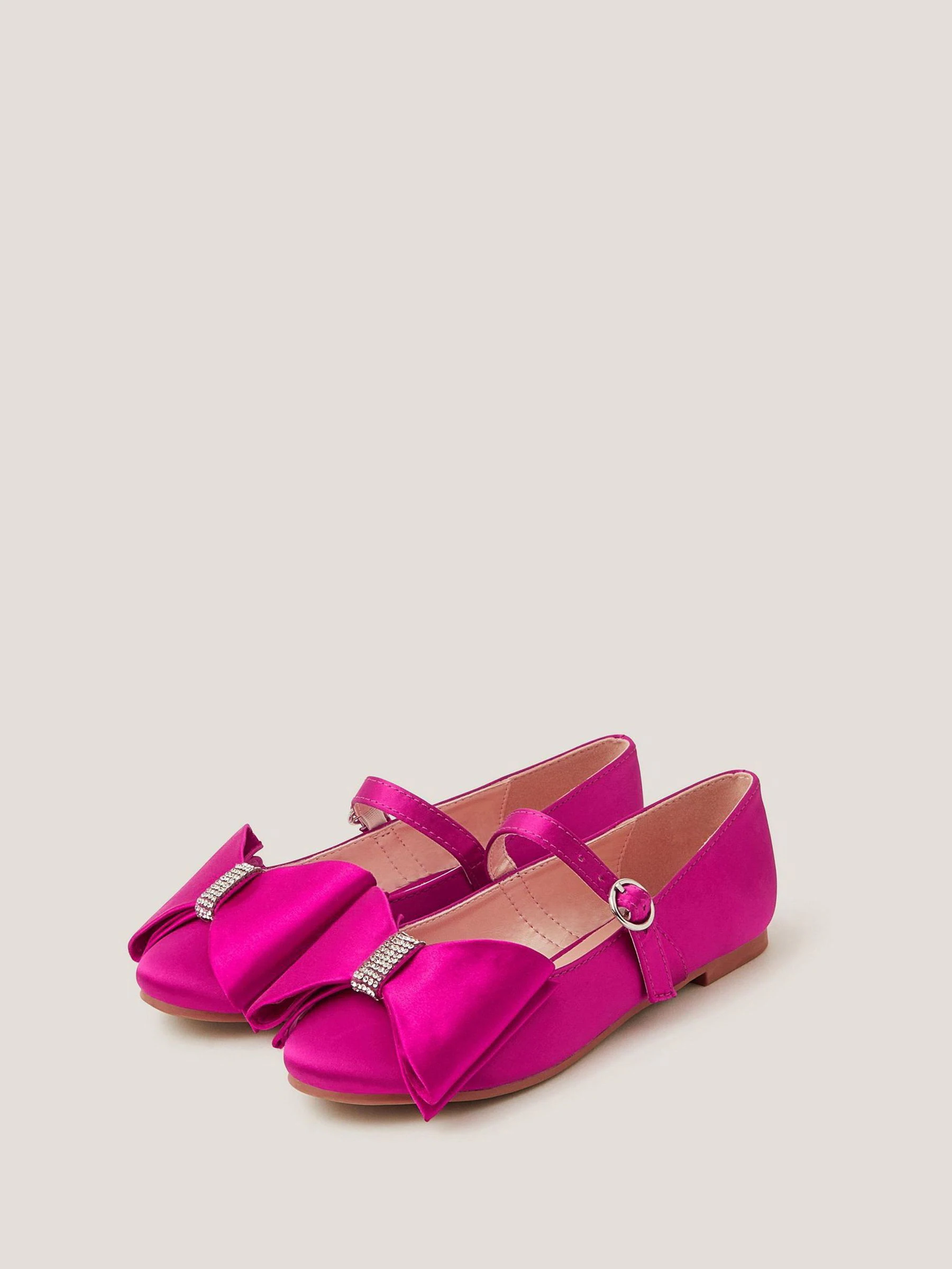 Monsoon Bow Satin Ballet Flats