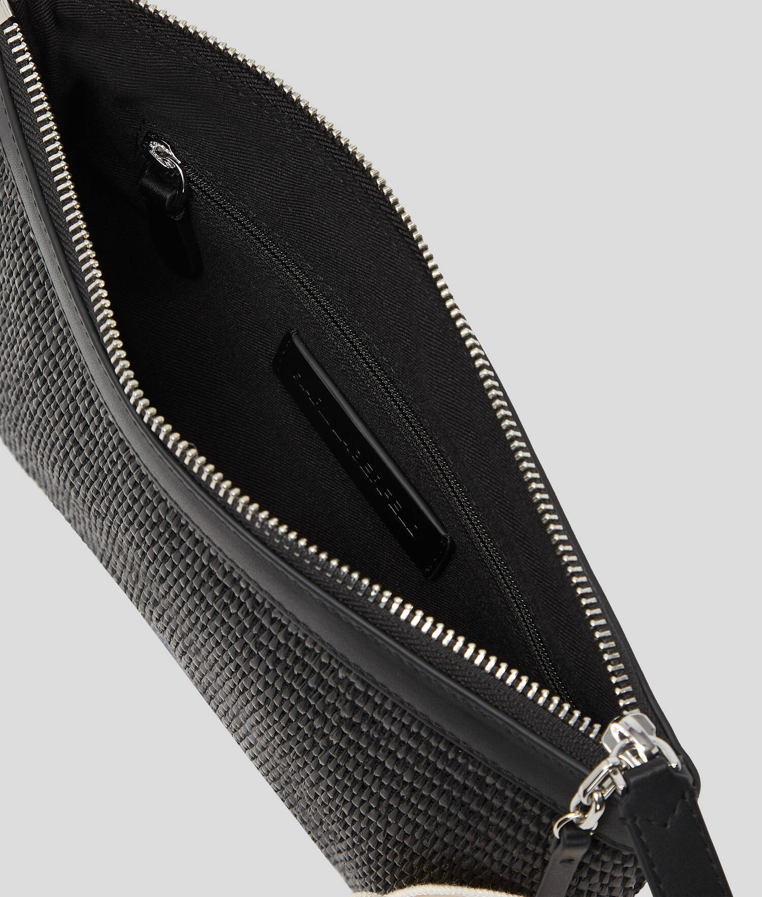 POCHETTE DE PLAGE FLORALE EN RAPHIA K/SIGNATURE - Noir