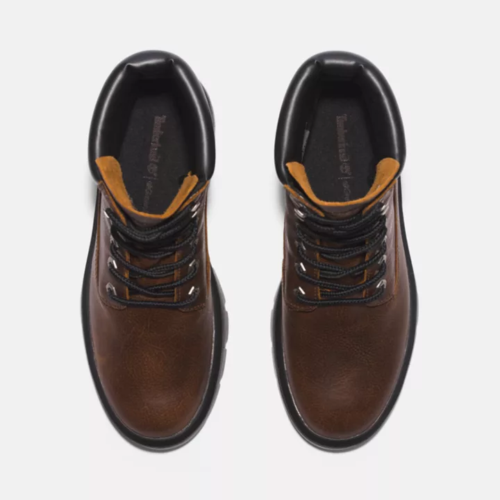 Bota impermeável feminina Cortina Valley de 6 polegadas na cor marrom escuro.
