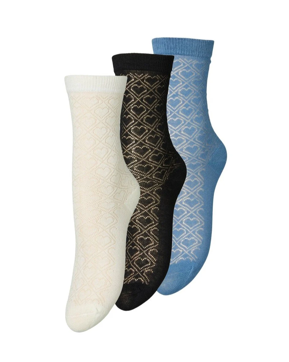 Becksöndergaard  Signa Cotta strømper, 3 pak - White/Black/Blue