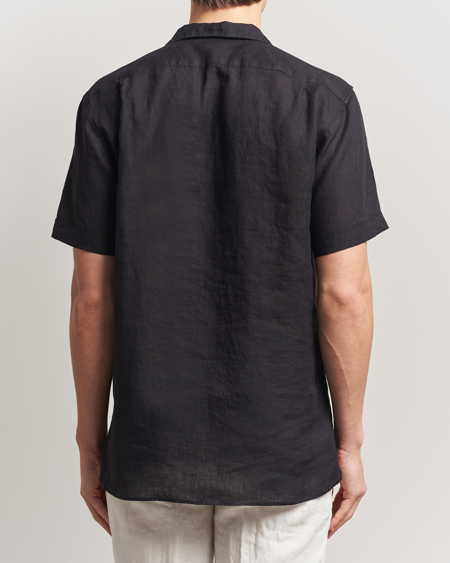 Stenströms Short Sleeve Linen Shirt Black