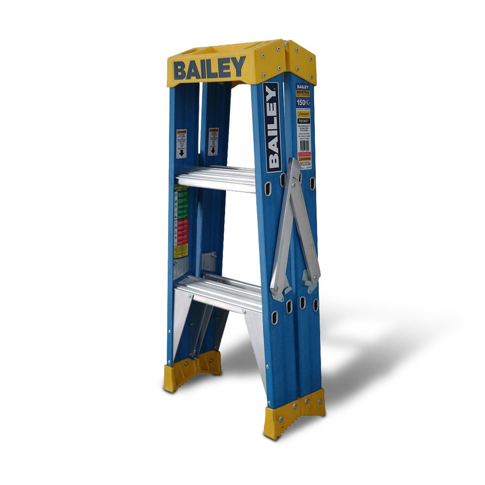 Escada de fibra de vidro dupla face BAILEY 0,9 m 150 kg Step 3 Pro FS13977