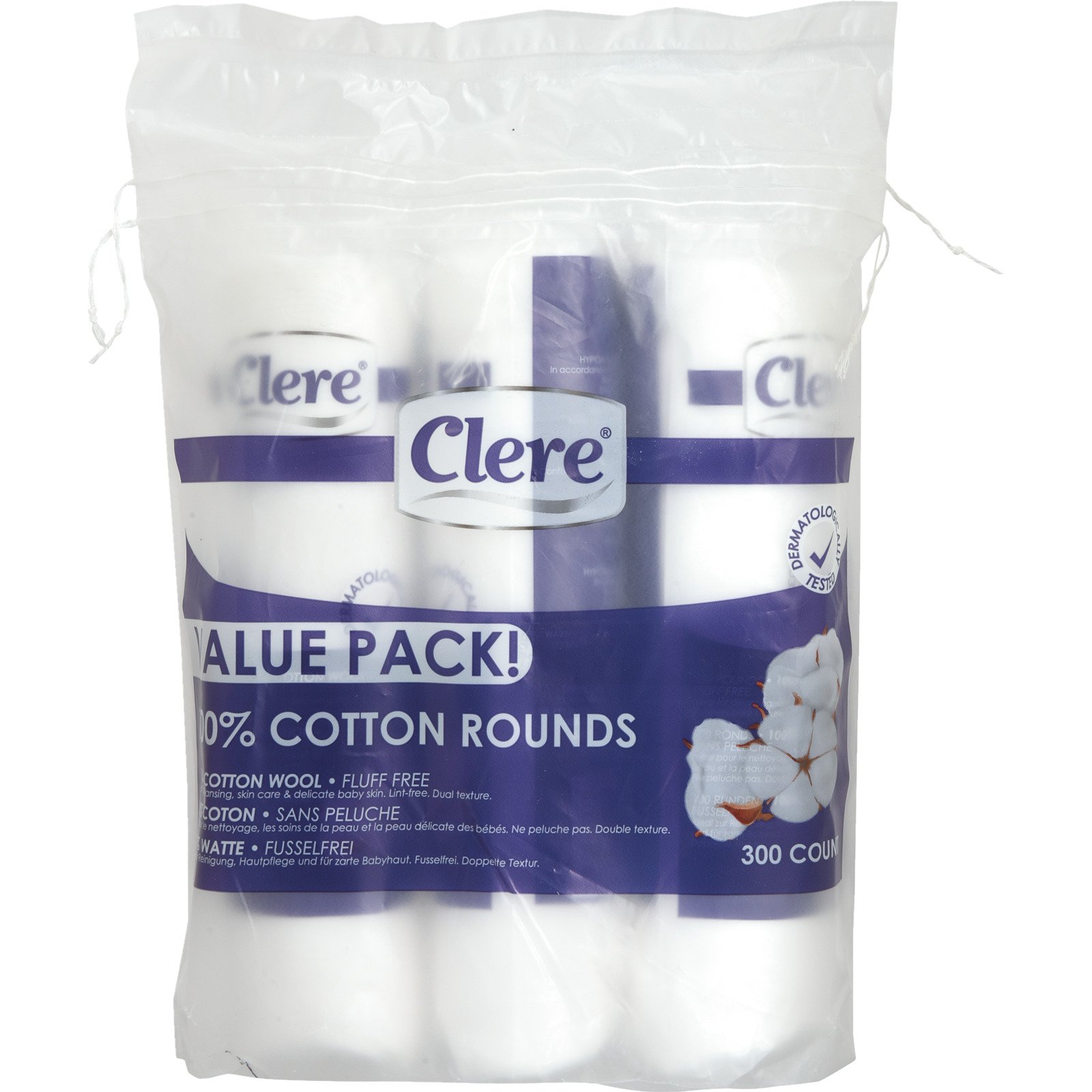Clere Wattepads rund 3 x 100er