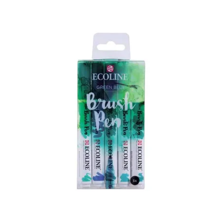 Royal Talens Ecoline Brushpen Grünblau, 5-teilig