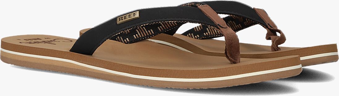 REEF zwarte reef teenslippers cushion sands