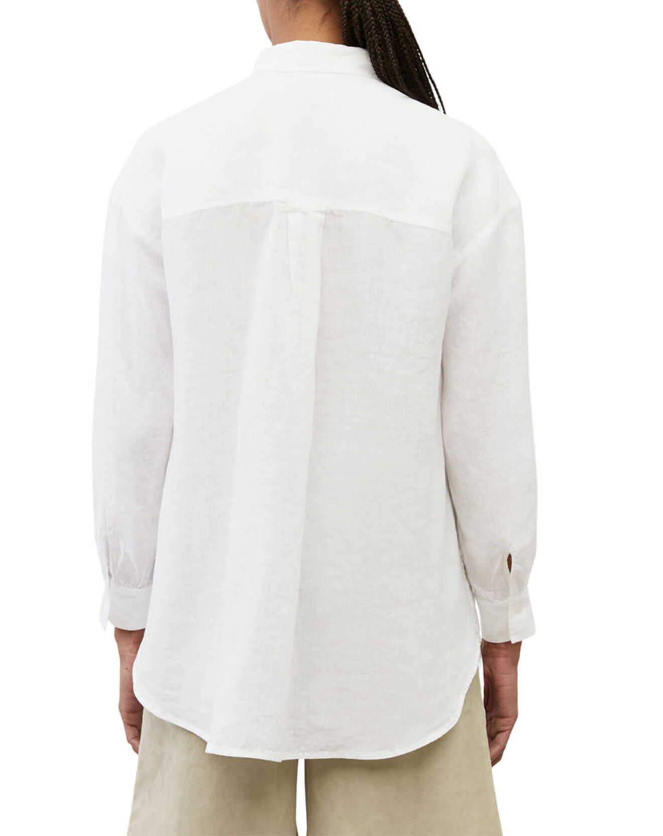 Marc O'Polo Chemise 100% Lin Drapé blanche