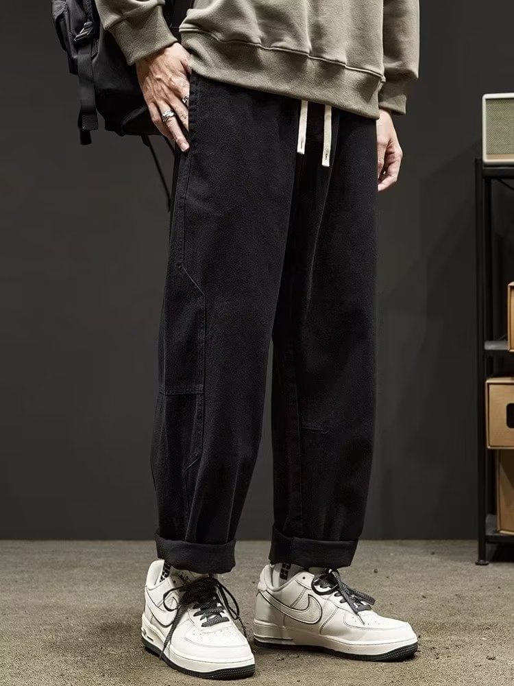 DuckleBeam - Effen broek met trekkoord in de taille en rechte pijpen