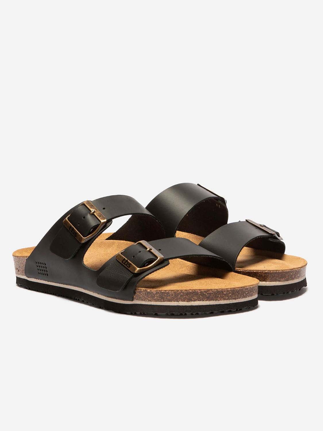 Mules Homme Légères Dessus Cuir Noir