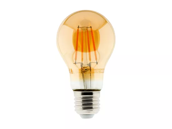 Ampoule déco filament LED ambrée Standard 4W E27 400lm 2500K - Zenitech
