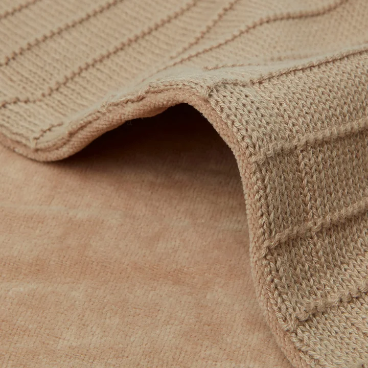 Jollein - Babydecke, 75 x 100 cm, Pure gestrickt / Samt, biscuit
