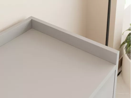 Console Comfivo Etmore 106, Gris, 86x100x40cm, Avec tiroirs