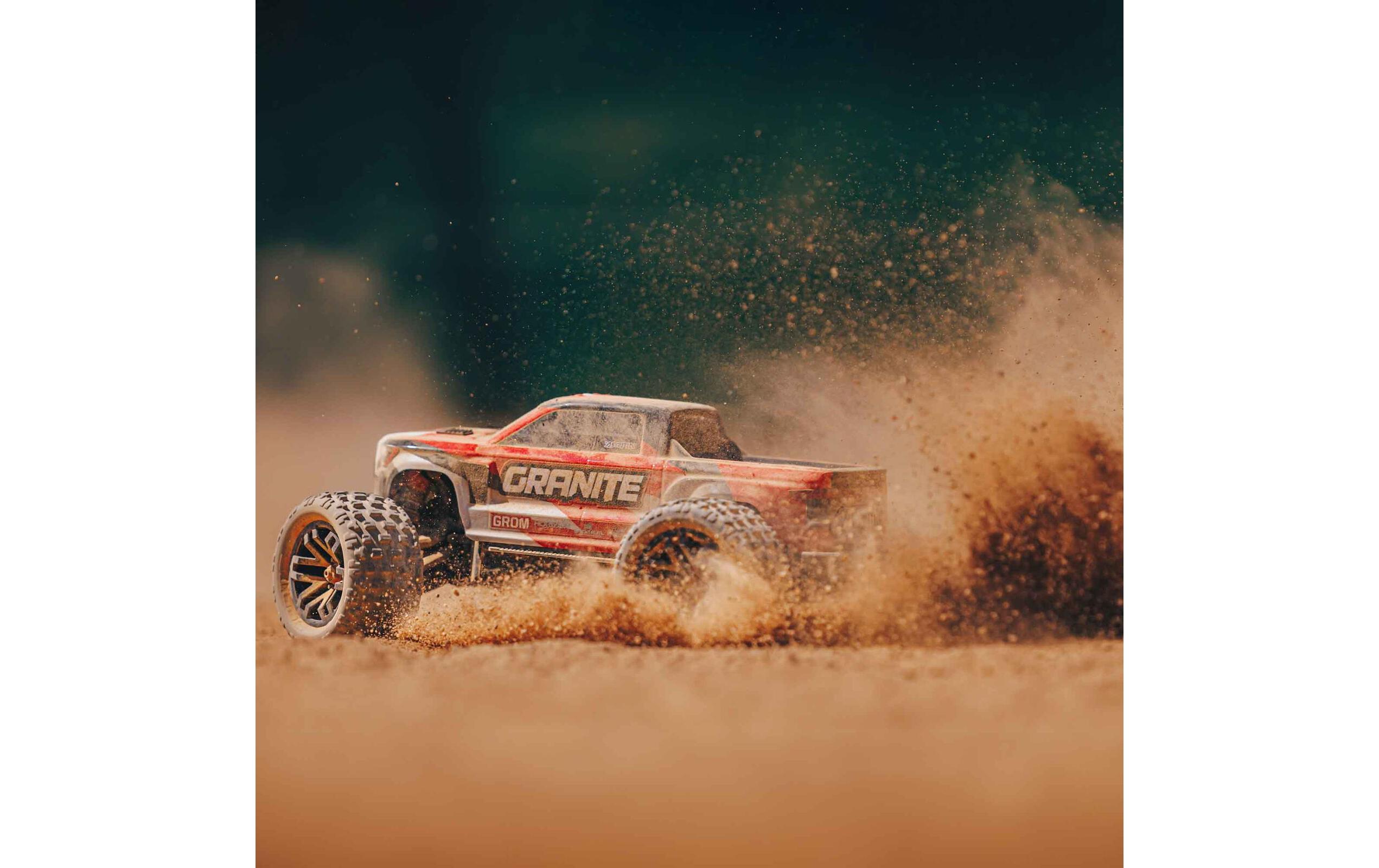 Monster Truck Granite Grom Mega 380 Rot, RTR, 1:18<br>Robuster 4wd mini Monstertruck mit Spektrum Technik
