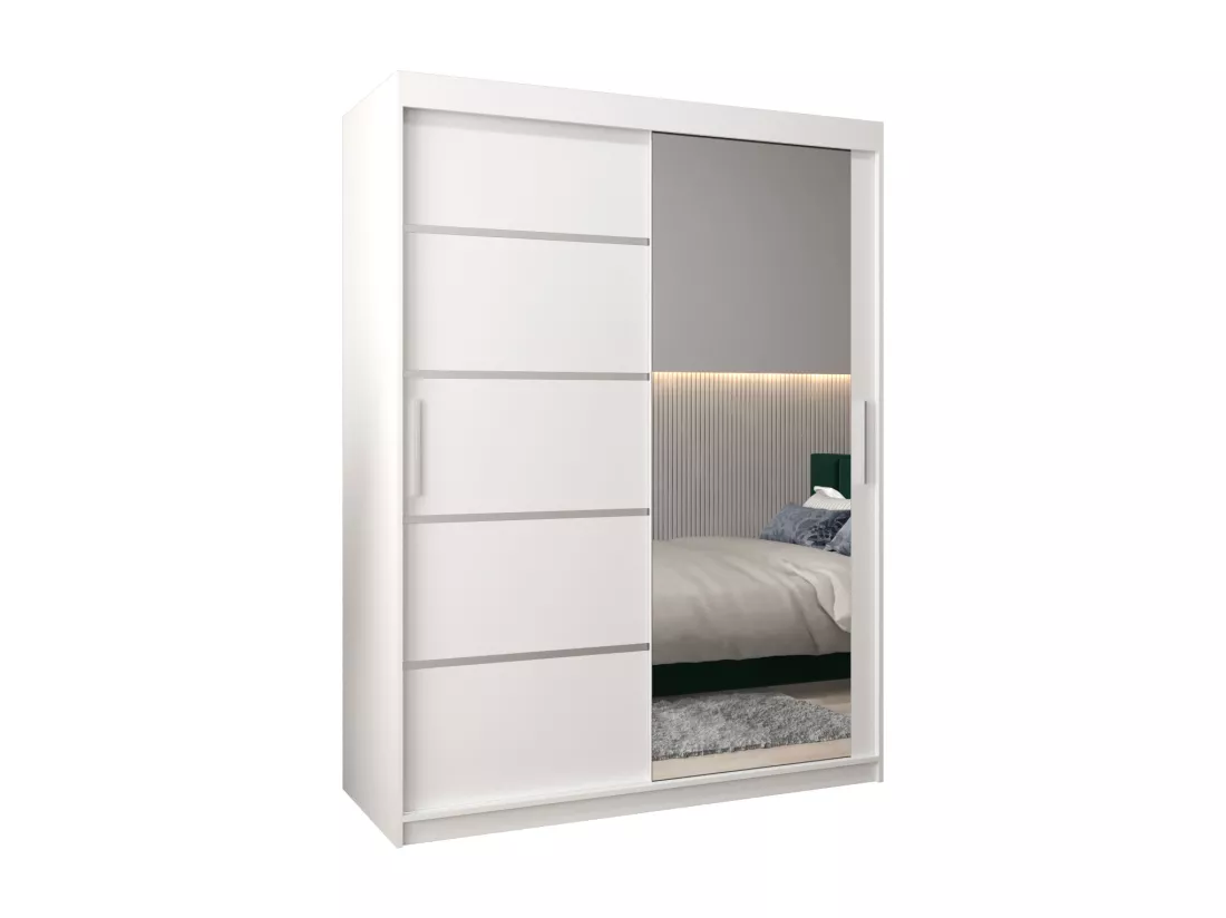 ARMOIRE VERONA 2 À PORTES COULISSANTES 200/150/62 2 Portes (Blanc/Blanc)