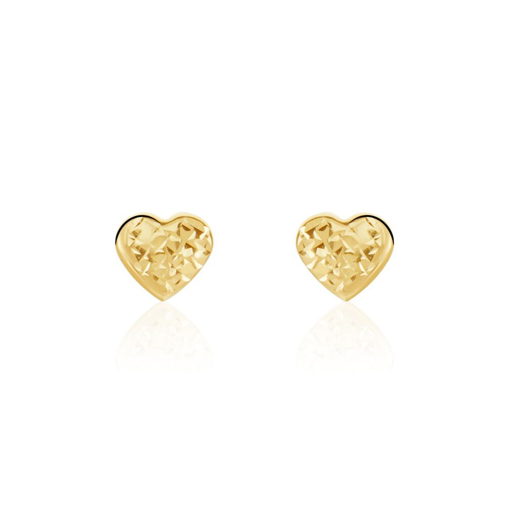 Boucles D'oreilles Puces Arisaema Cœur Or Jaune