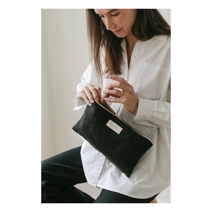 Adorna Pochette en lin | Noir