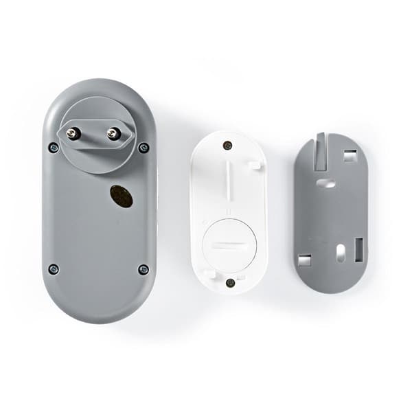 Nedis Trådløs ringeklokke Set | Nettstrøm drevet | 220 - 240 V AC 50 Hz | 1x CR2032 | Volum: 80 dB | Signalområde (siktelinje): 300 m | IP44 | Justerb