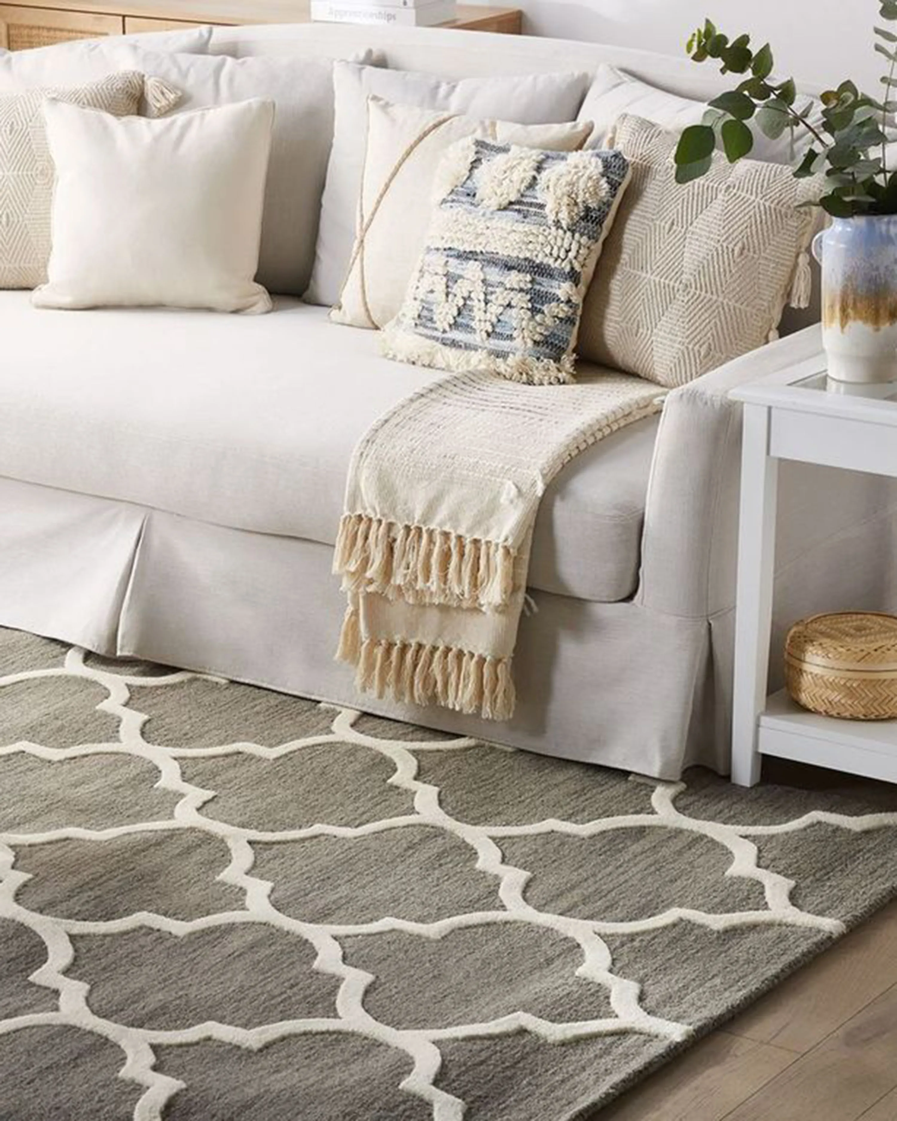 Vloerkleed YALOVA Grijs 160 x 230 cm Wol
