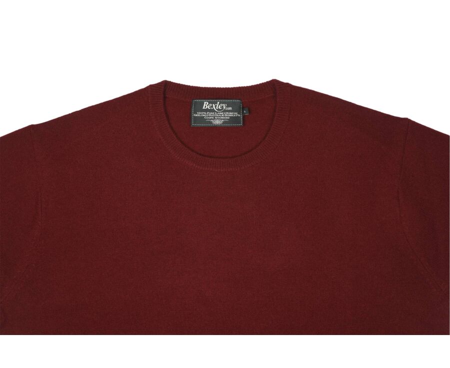 Pull homme laine col rond Rouge Sombre - CONAN