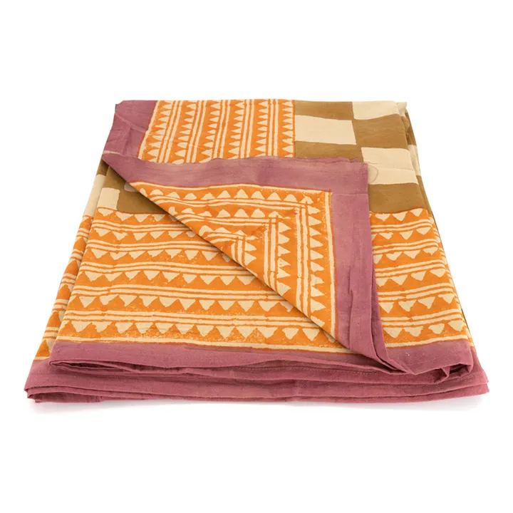 Doing Goods Plaid Checkmate et totebag en coton | Jaune moutarde