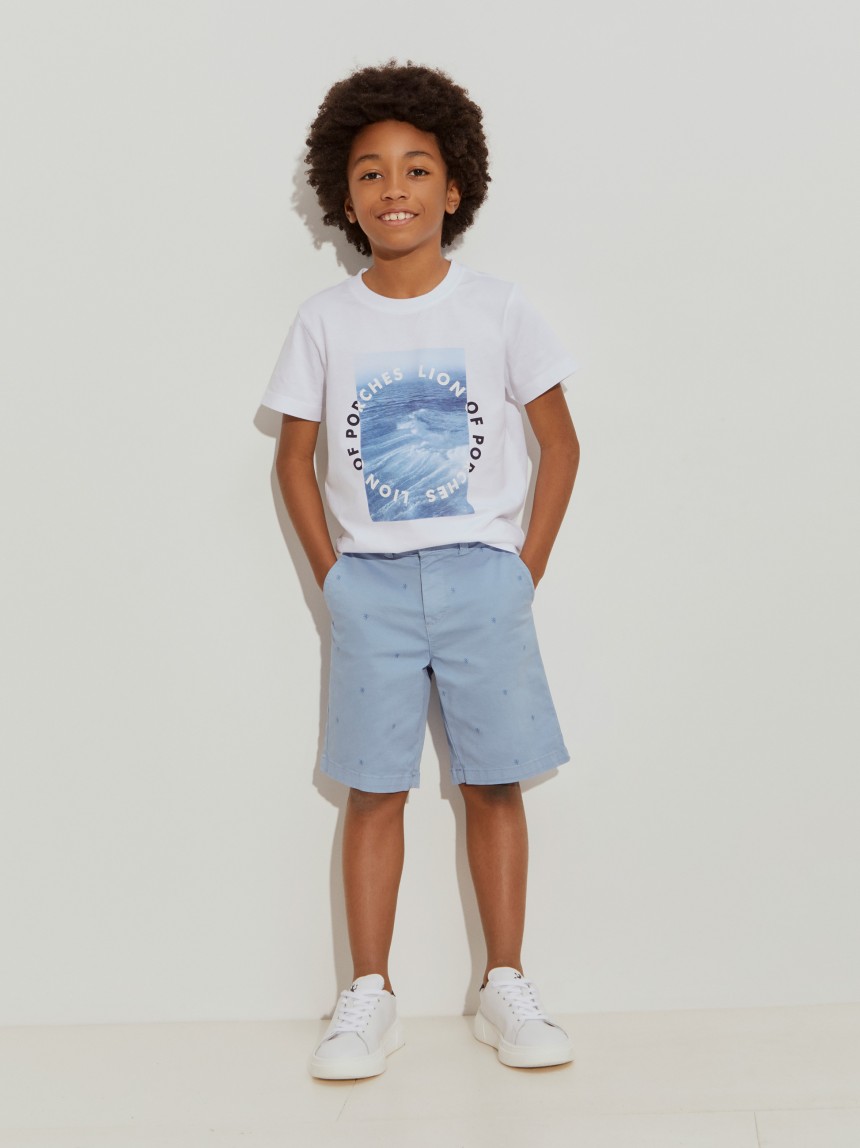 Calções com estampado de leões