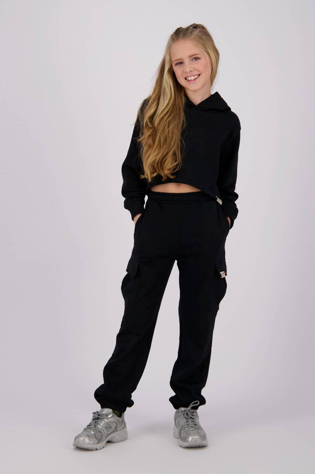 Vingino high waist loose fit joggingbroek Basic zwart