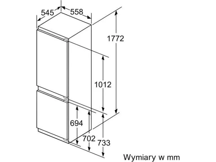 Bosch Serie | 6 KIS86AFE0 - Køleskab/fryser - bund-fryser - til indbygning - niche - bredde: 56 cm - dybde: 55 cm - højde: 177.5 cm - 266 liter - Klasse E