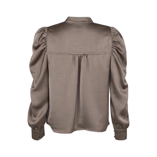 Neo Noir Rosslyn Heavy Sateen Bluse, Warm Grey, 36
