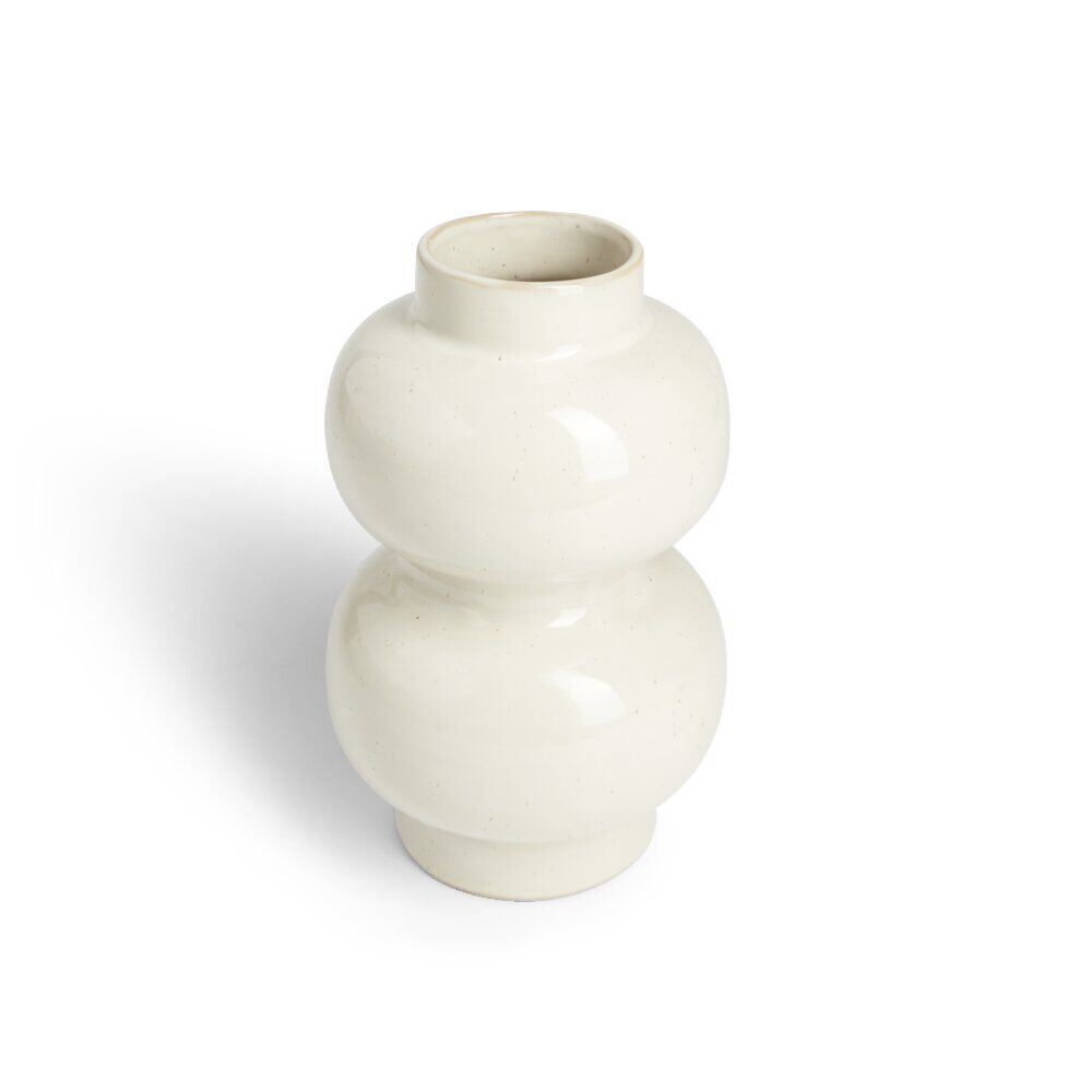 Vase grès blanc Ø15xH25cm