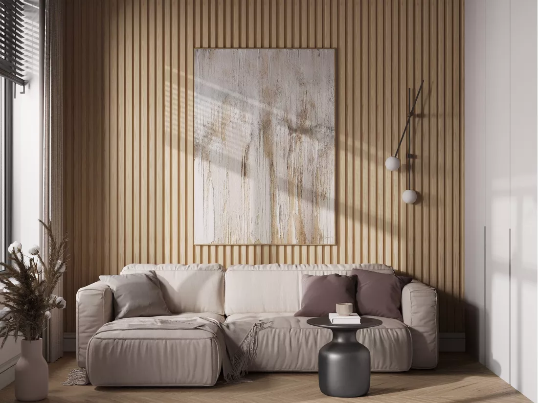 Panneau mural 3D - Pack de 2.83 m² - Coloris bois naturel - Lot de 8 pièces - FLINT