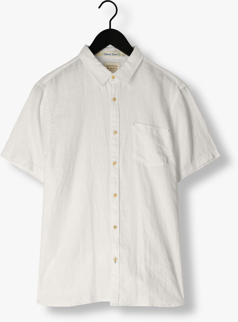 SCOTCH & SODA witte scotch & soda casual overhemd short sleeve linen shirt