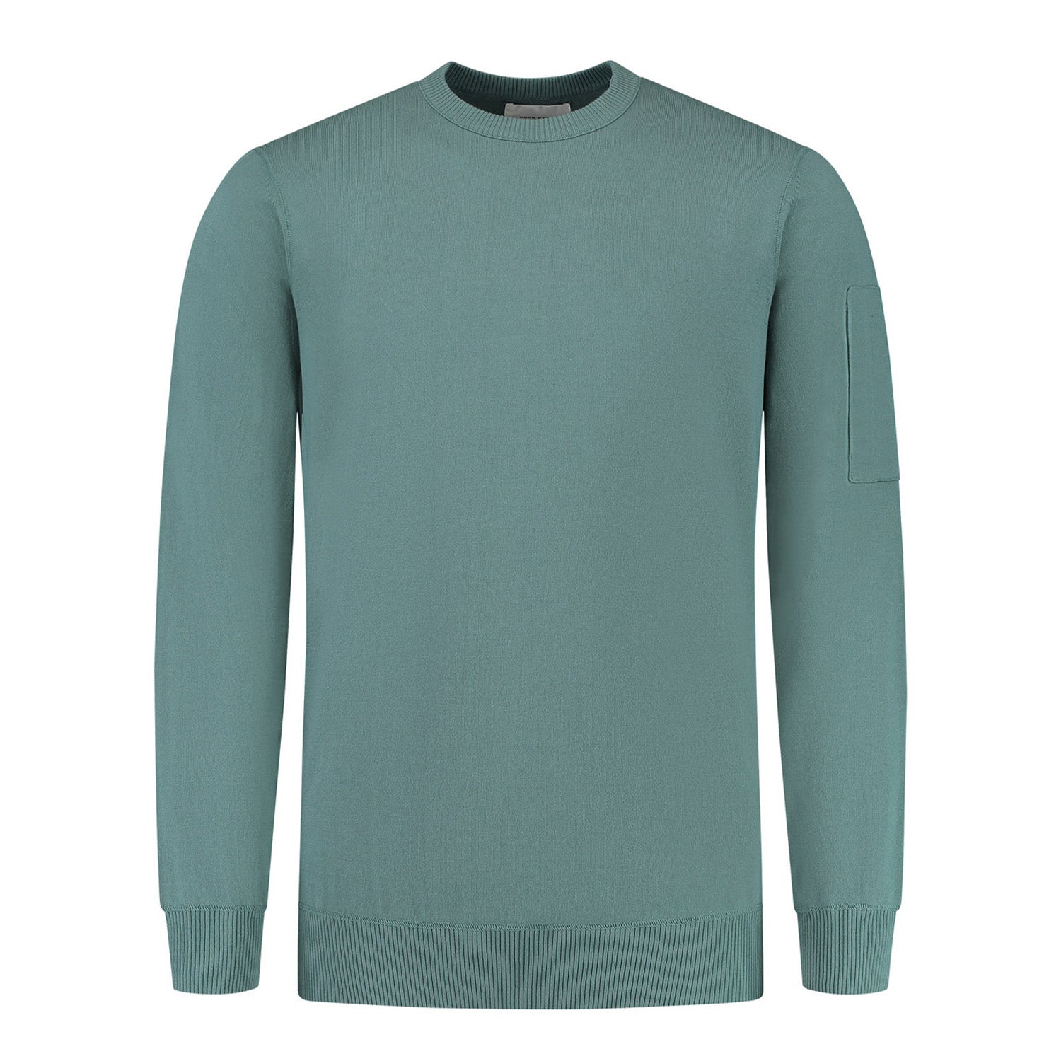 PURE PATH  Knitted Crewneck With Sleeve Pocket