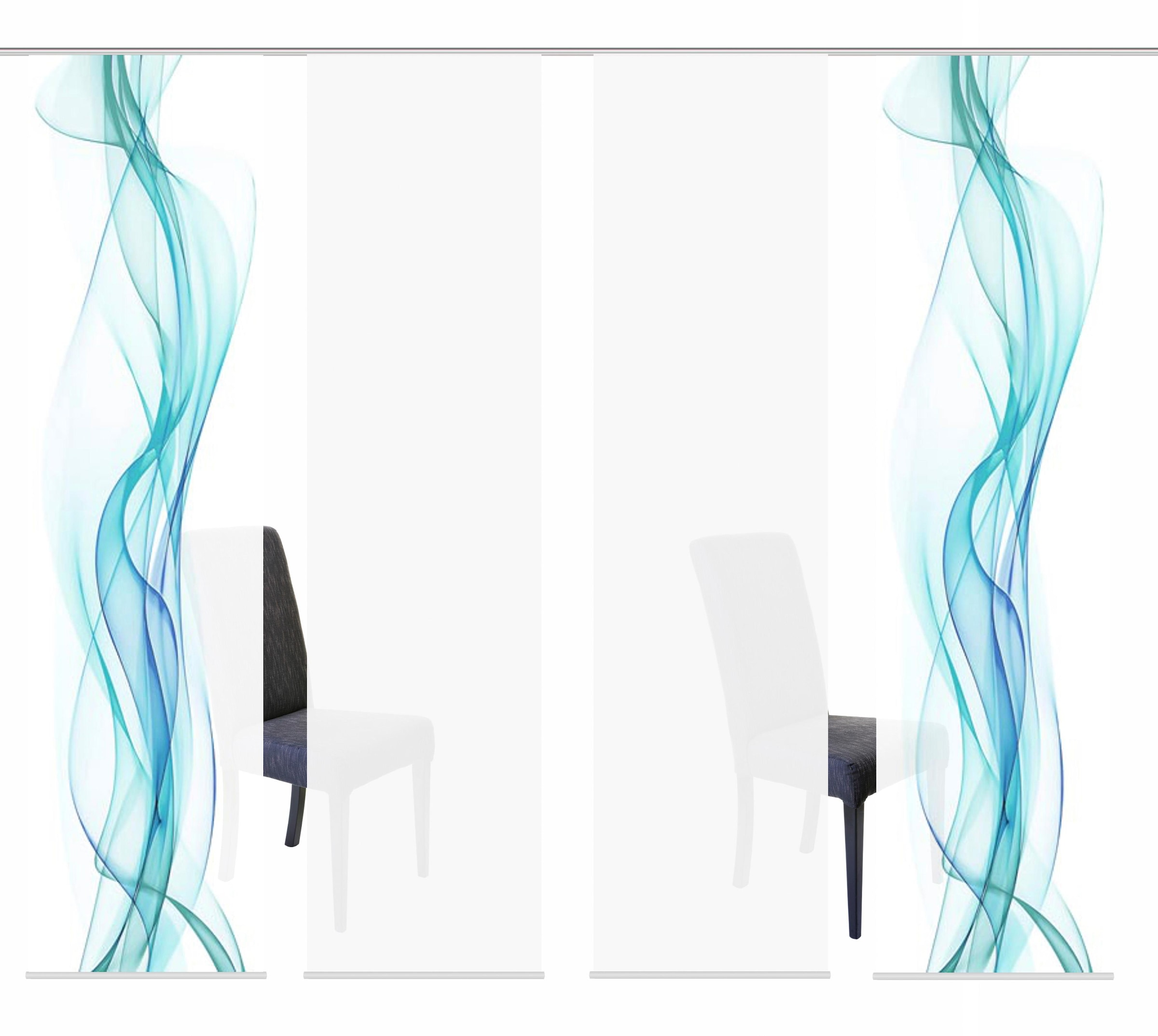 HOME WOHNIDEEN Schiebegardine »4ER SET HAZE« Paneelwagen 4 Stk. tlg. HxB: 245x60, Schiebevorhang 4er Set Digitaldruck